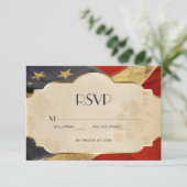Drapeau Vintage du Mariage militaire RSVP (Debout devant)