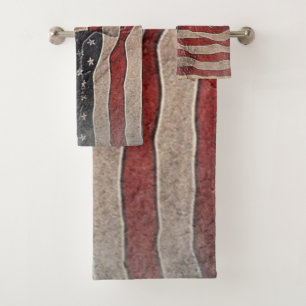 Drapeau vintage Patriotique USA sur mur de pierre
