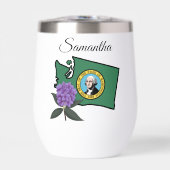 Drapeau Washington et Fleur Rhododendron Pacifique (Avant)