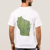 Drapeau Wisconsin + Carte T-shirt (Dos)