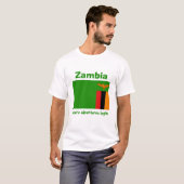 Drapeau Zambie + Carte + T-shirt Texte (Devant entier)