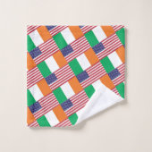 DRAPEAUX AMÉRICAINS IRLANDAIS | Écriture chrétienn (Gant de toilette)