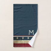 Drapeaux américains rustiques de pays patriotique (Serviette à main)