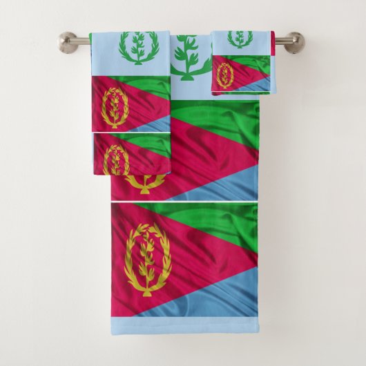 Drapeaux anciens et nouveaux de l'Érythrée (En situation)