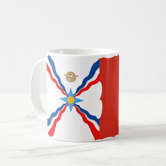 Drapeaux canadiens assyriens Mug (Devant gauche)