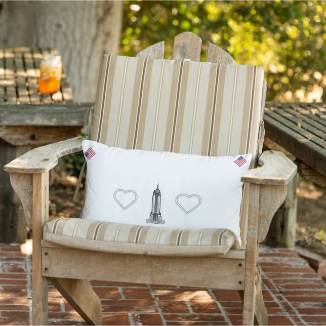 Drapeaux, Coeurs et Empire State Building Coussin (Chaise)