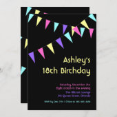 Drapeaux colorés Invitation 18e anniversaire (Devant / Derrière)