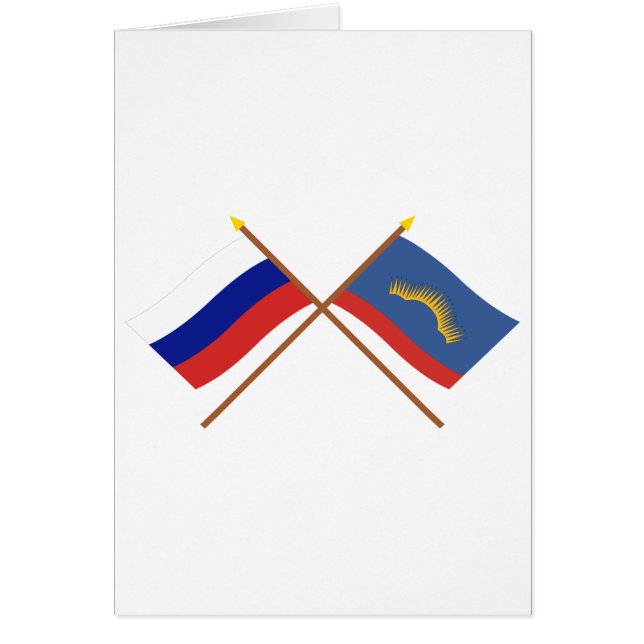 Drapeaux croisés de la Russie et de Mourmansk (Devant)