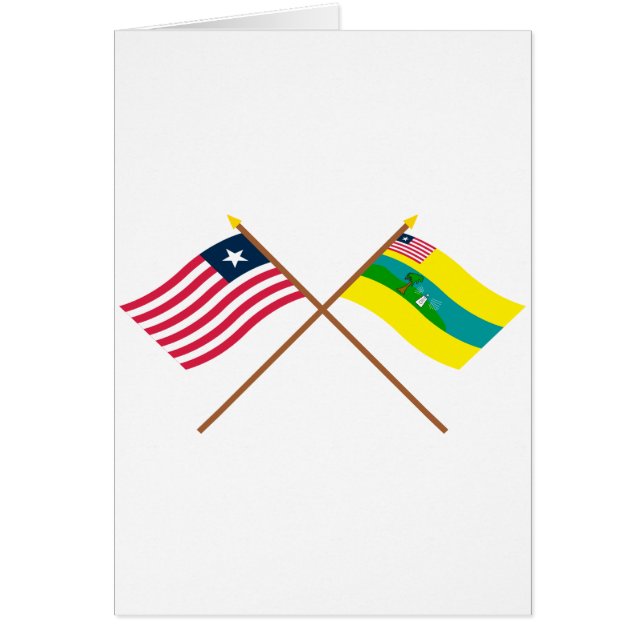 Drapeaux croisés du comté du Libéria et du (Devant)