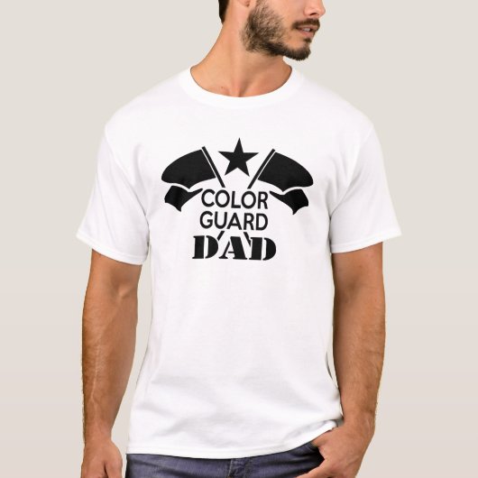 Drapeaux croisés noirs Garde couleur T-shirt papa (Devant)