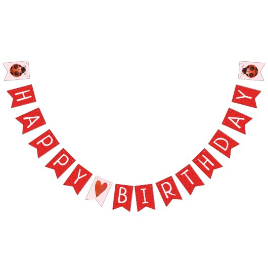 Drapeaux d'anniversaire de Ladybug Pennant Banner (Tout)