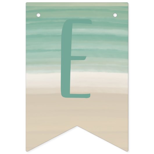 Drapeaux de Baby shower de plage Turquoise moderne (Deuxième drapeau)