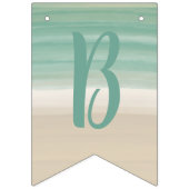 Drapeaux de Baby shower de plage Turquoise moderne (Premier drapeau)