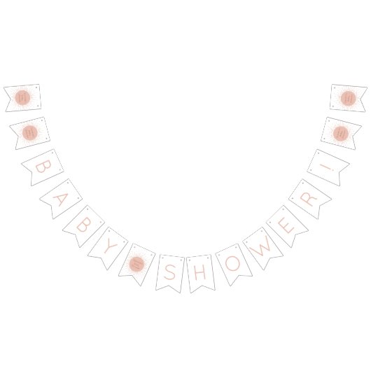 Drapeaux de Baby shower solaire Boho rose (Tout)