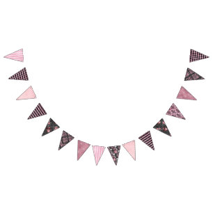 Drapeaux de brassage d'Halloween Vintage rose et n