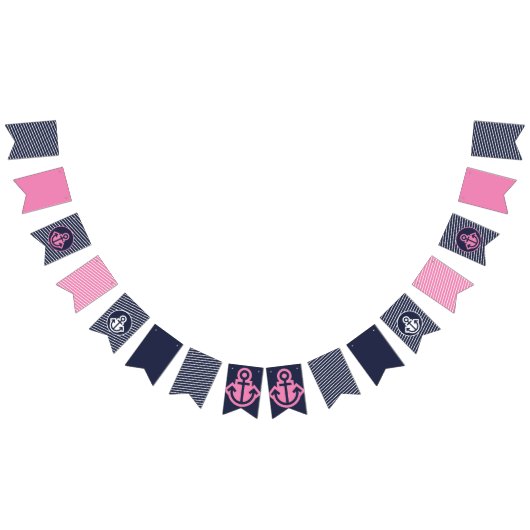 Drapeaux de brassage marine et bleu rose (Tout)