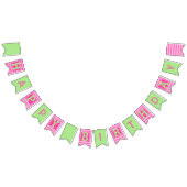 Drapeaux de Bunch d'Anniversaire Rose et Vert (Tout)