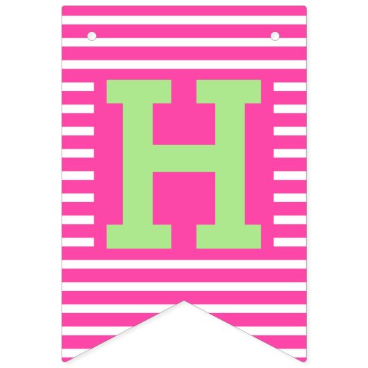 Drapeaux de Bunch d'Anniversaire Rose et Vert (Deuxième drapeau)