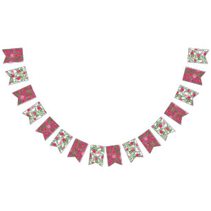 Drapeaux de Bunling Mariage rose vif