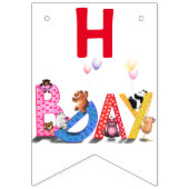 Drapeaux de Bunting Anniversaire Joyeux Bears Part (Deuxième drapeau)