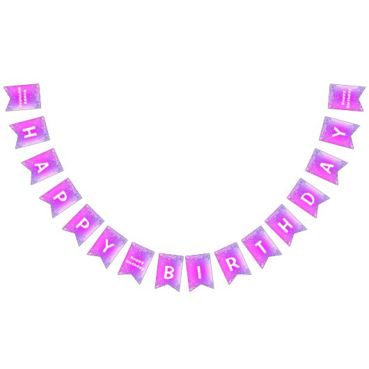 Drapeaux de Bunting Anniversaire Pink Purple Parti (Tout)