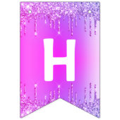 Drapeaux de Bunting Anniversaire Pink Purple Parti (Deuxième drapeau)