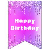 Drapeaux de Bunting Anniversaire Pink Purple Parti (Premier drapeau)