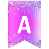 Drapeaux de Bunting Anniversaire Pink Purple Parti (Troisième drapeau)