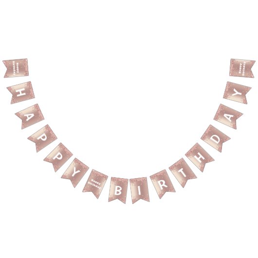 Drapeaux de Bunting Anniversaire Rose Blush Partie (Tout)
