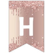 Drapeaux de Bunting Anniversaire Rose Blush Partie (Deuxième drapeau)