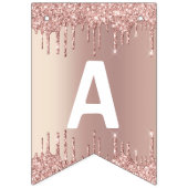 Drapeaux de Bunting Anniversaire Rose Blush Partie (Troisième drapeau)