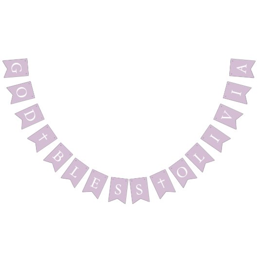 Drapeaux de Bunting Baptism de Croix Blanche Viole (Tout)