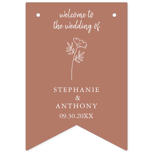 Drapeaux de Bunting Mariage Fleur sauvage en terre (Premier drapeau)