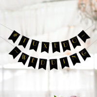 Drapeaux de Bunting Mariage Gatsby noir et or des 