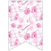 DRAPEAUX DE BUNTING MARIAGE ROSE ET BLANC (Premier drapeau)