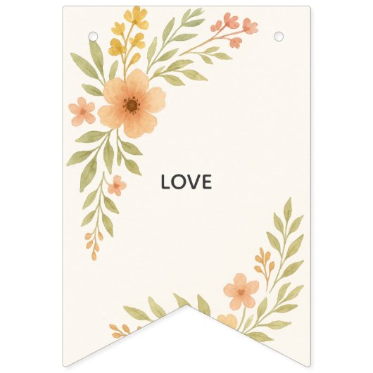 Drapeaux de Bunting Mariage Rustique Fleur sauvage (Deuxième drapeau)