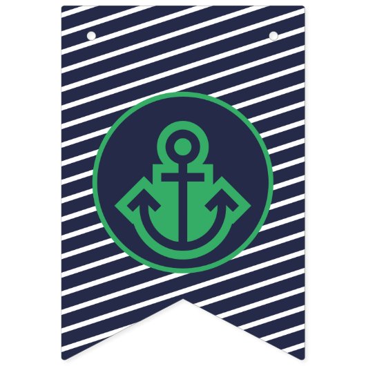 Drapeaux de Bunting Nautique Marine et Vert (Troisième drapeau)