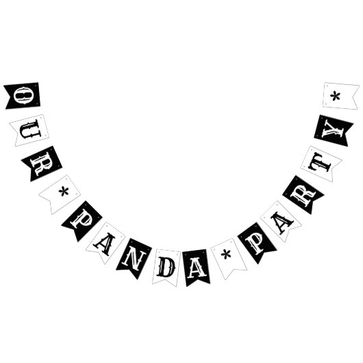 Drapeaux de Bunting noir et blanc de la Panda Part (Tout)