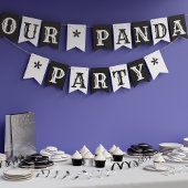 Drapeaux de Bunting noir et blanc de la Panda Part