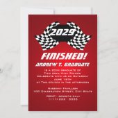 Drapeaux de course terminés Graduation Invitation (Devant)