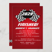 Drapeaux de course terminés Graduation Invitation (Devant / Derrière)