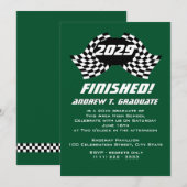 Drapeaux de course terminés Graduation Invitation (Devant / Derrière)