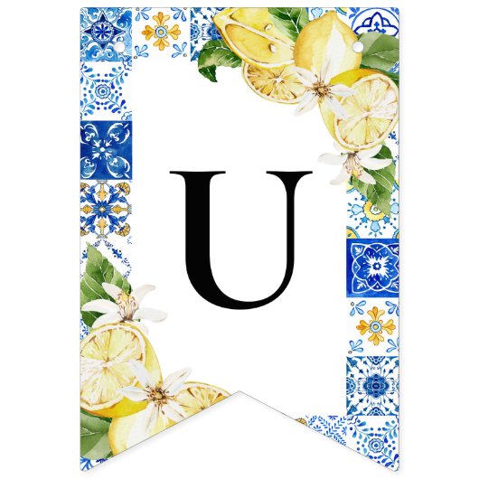 Drapeaux de fanions à texte personnalisé Blue Tile (Deuxième drapeau)