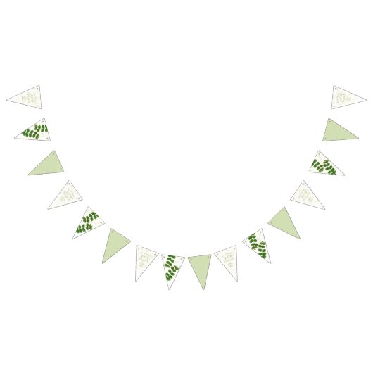 Drapeaux de fanions de date chic vert de mariage (Tout)