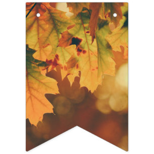 Drapeaux de fanions de fête rustique de feuilles d