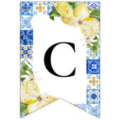 Drapeaux de fete à texte personnalisé Blue Tile Le (Premier drapeau)
