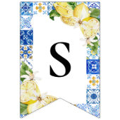 Drapeaux de fete à texte personnalisé Blue Tile Le (Troisième drapeau)