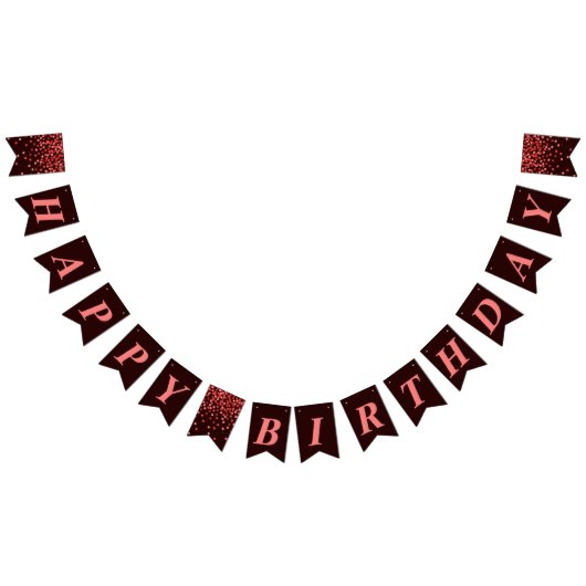 Drapeaux de fete d'anniversaire confettis rouges e (Tout)