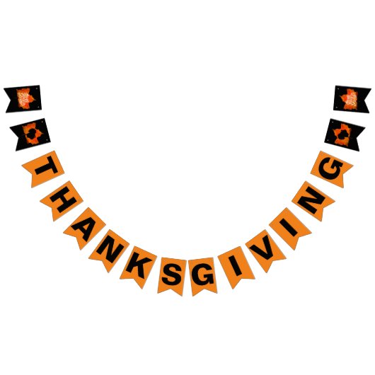 DRAPEAUX DE FÊTE DE THANKSGIVING NOIRS ET ORANGES (Tout)