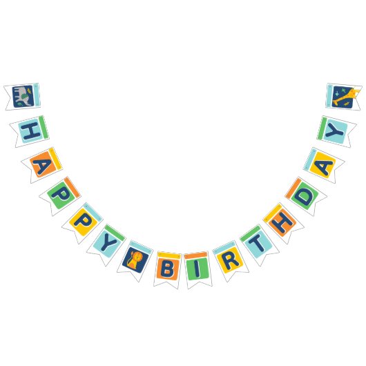 Drapeaux de guirlande d'anniversaire Animaux de la (Tout)